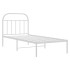 Estructura cama sin colchón con cabecero metal blanco 90x200