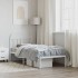 Estructura cama sin colchón con cabecero metal blanco 90x200