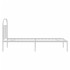 Estructura cama sin colchón con cabecero metal blanco 90x200