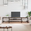 Mueble TV madera ingeniería y hierro roble ahumado 201x35x45 cm