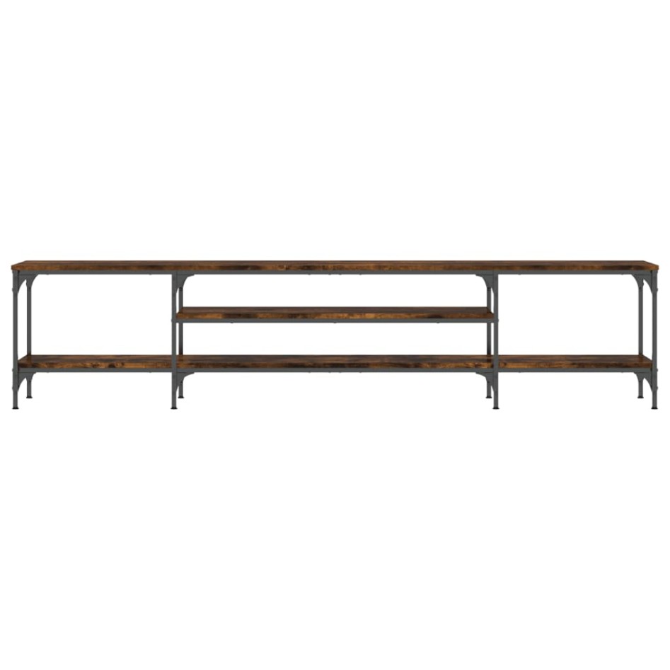 Mueble TV madera ingeniería y hierro roble ahumado 201x35x45