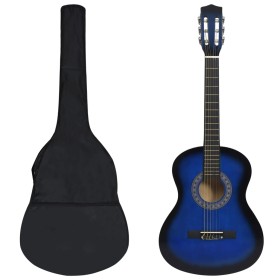 Set de guitarra clásica para principiantes 8 pzas azul 3/4