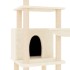 Rascador para gatos con postes de sisal color crema 132