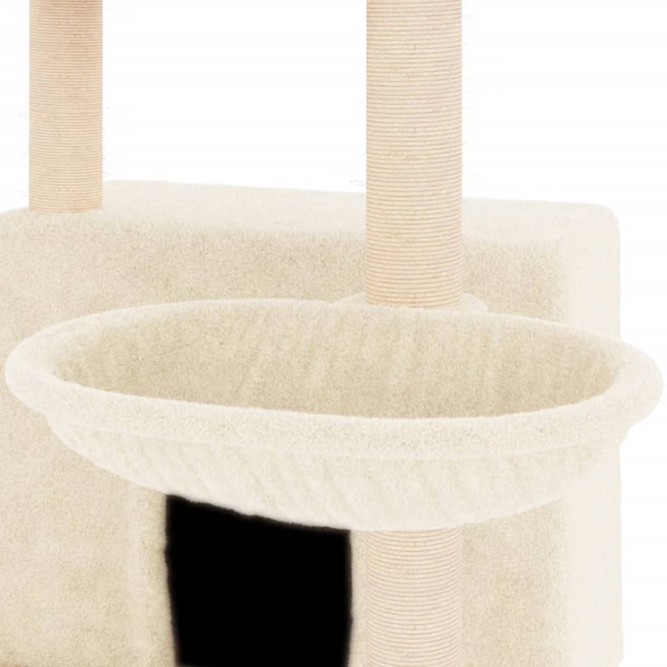 Rascador para gatos con postes de sisal color crema 132