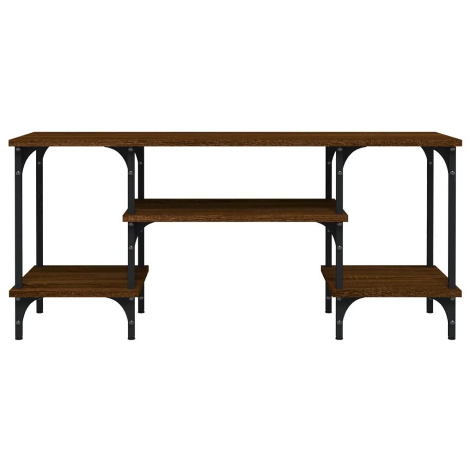 Mueble de TV madera contrachapada marrón roble 102x35x45,5