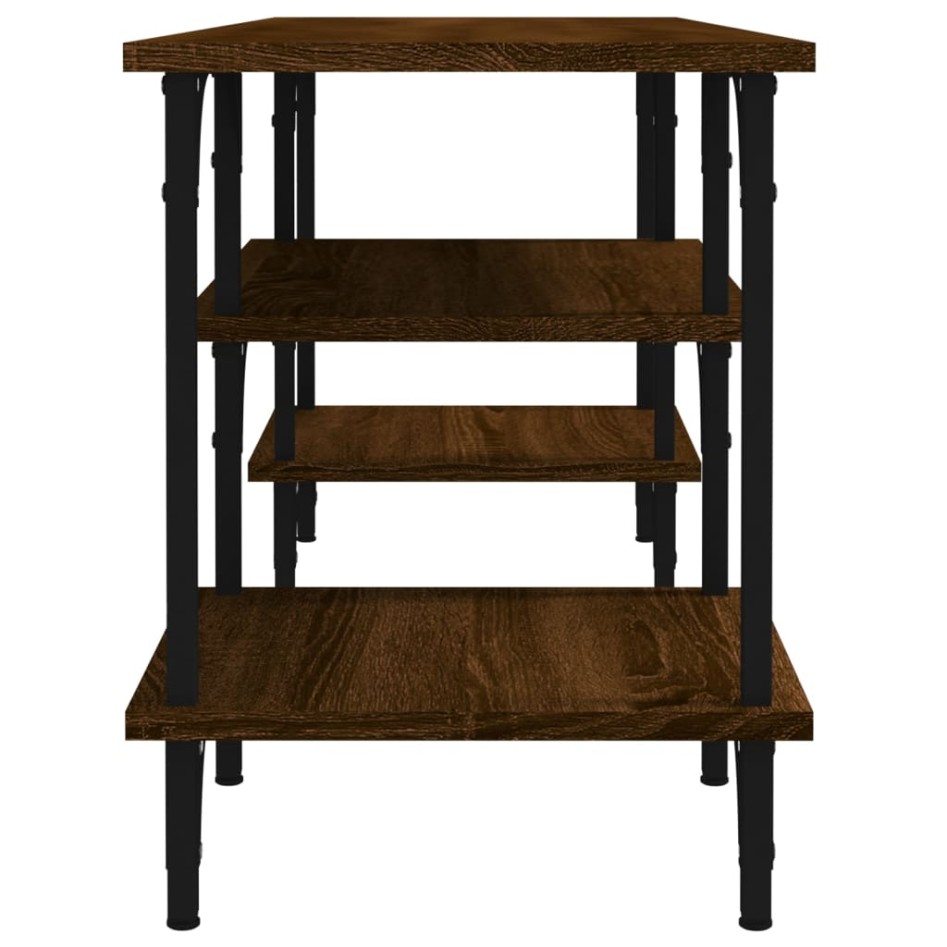 Mueble de TV madera contrachapada marrón roble 102x35x45,5