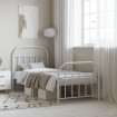 Estructura cama sin colchón con estribo metal blanco 90x190 cm