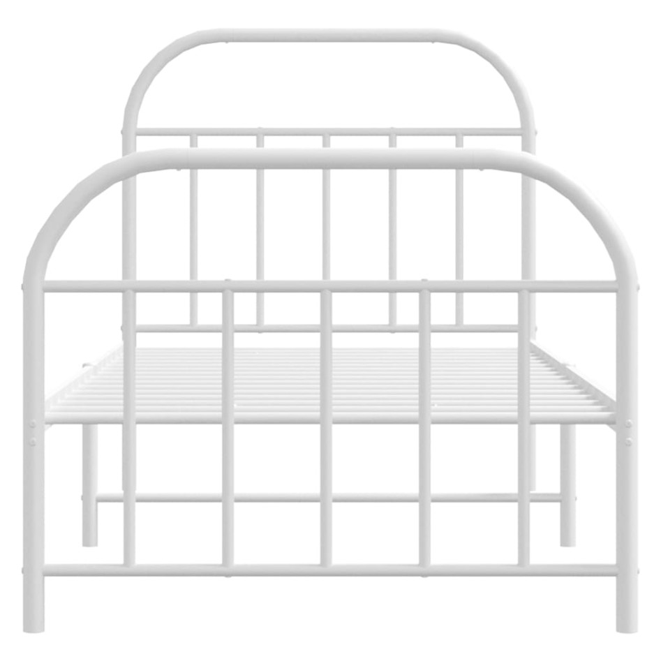 Estructura cama sin colchón con estribo metal blanco 90x190