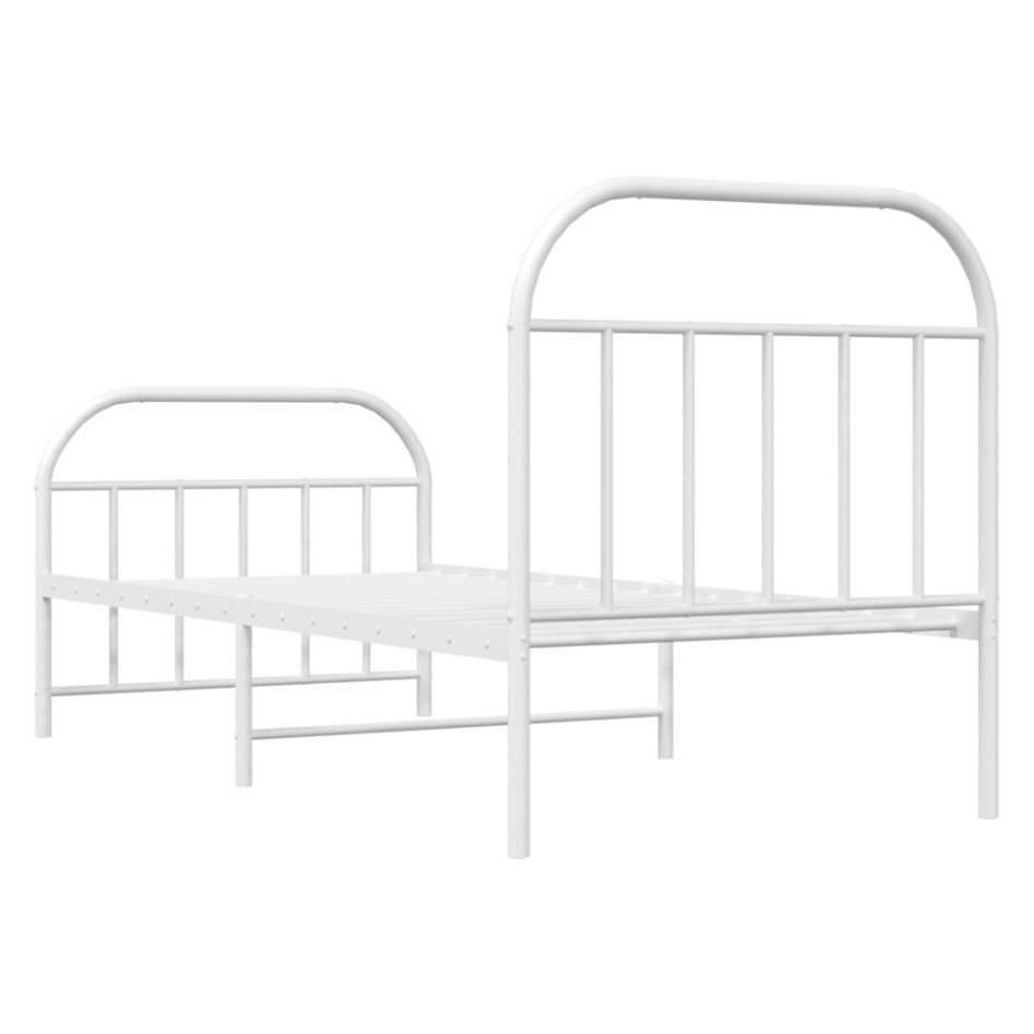 Estructura cama sin colchón con estribo metal blanco 90x190
