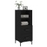 Aparador de madera contrachapada negro 34,5x34x90