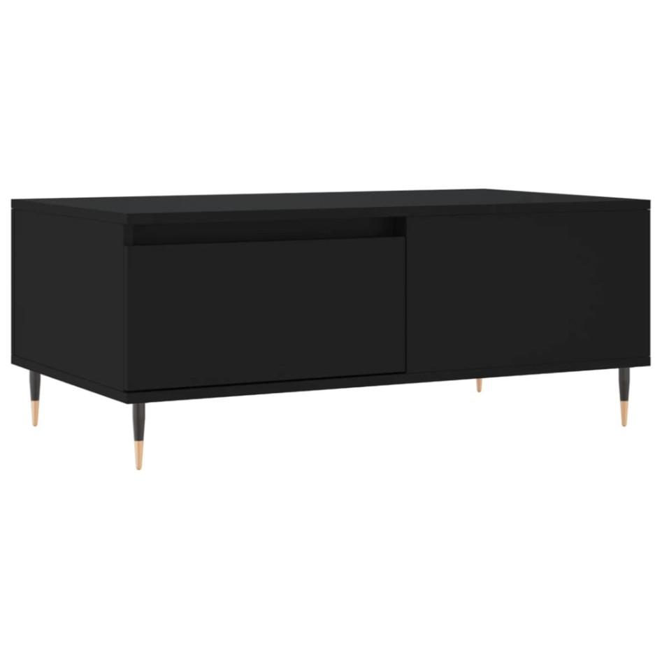 Mesa de centro madera contrachapada negro 90x50x36,5
