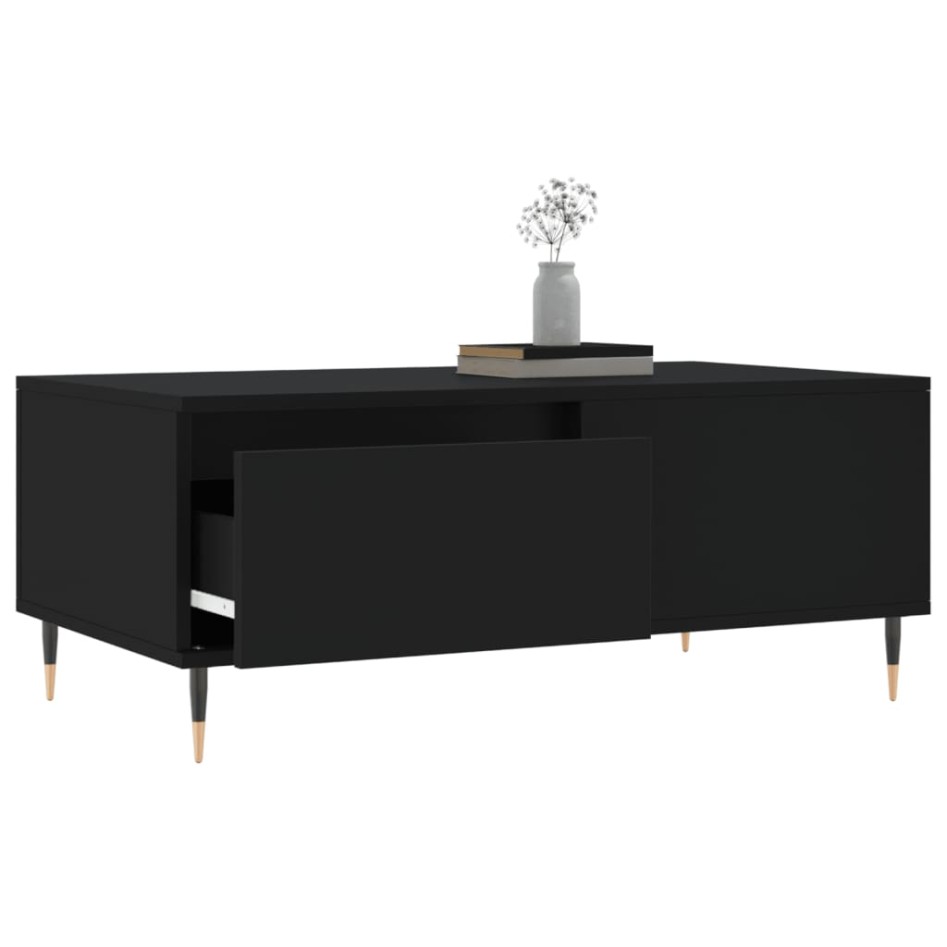 Mesa de centro madera contrachapada negro 90x50x36,5