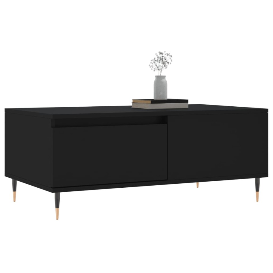 Mesa de centro madera contrachapada negro 90x50x36,5