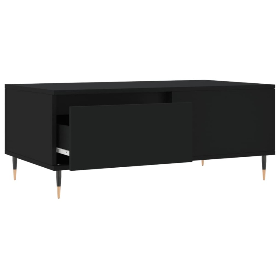 Mesa de centro madera contrachapada negro 90x50x36,5