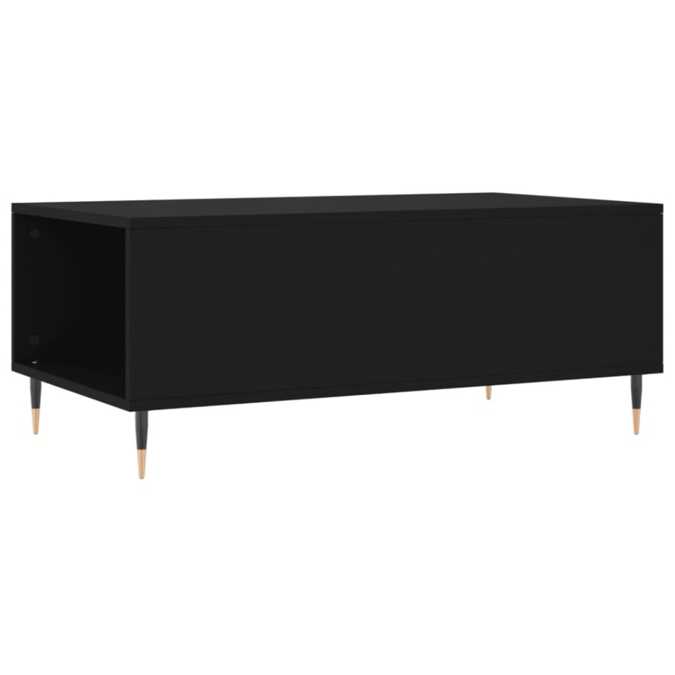 Mesa de centro madera contrachapada negro 90x50x36,5