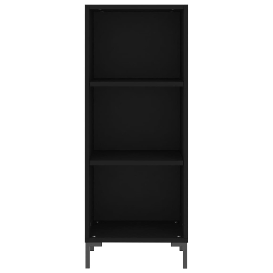 Aparador de madera de ingeniería negro 34,5x32,5x90