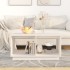 Mesa de centro madera maciza de pino blanco 80x50x40