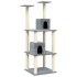 Rascador para gatos con postes de sisal gris claro 141