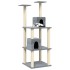 Rascador para gatos con postes de sisal gris claro 141