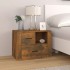 Mesita de noche madera contrachapada roble ahumado 60x36x45