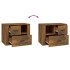 Mesita de noche madera contrachapada roble ahumado 60x36x45
