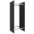Leñero de vidrio templado negro 40x35x100