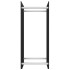 Leñero de vidrio templado negro 40x35x100
