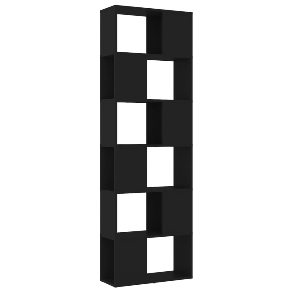 Librería separador madera contrachapada negro 60x24x186