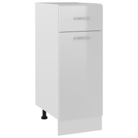 Armario inferior madera ingenería blanco brillo