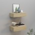 Estantes de pared con cajón 2 uds MDF roble 40x23,5x10