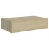 Estantes de pared con cajón 2 uds MDF roble 40x23,5x10