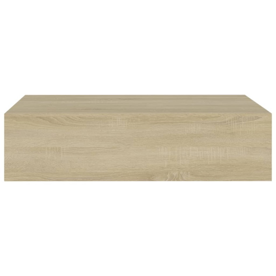 Estantes de pared con cajón 2 uds MDF roble 40x23,5x10