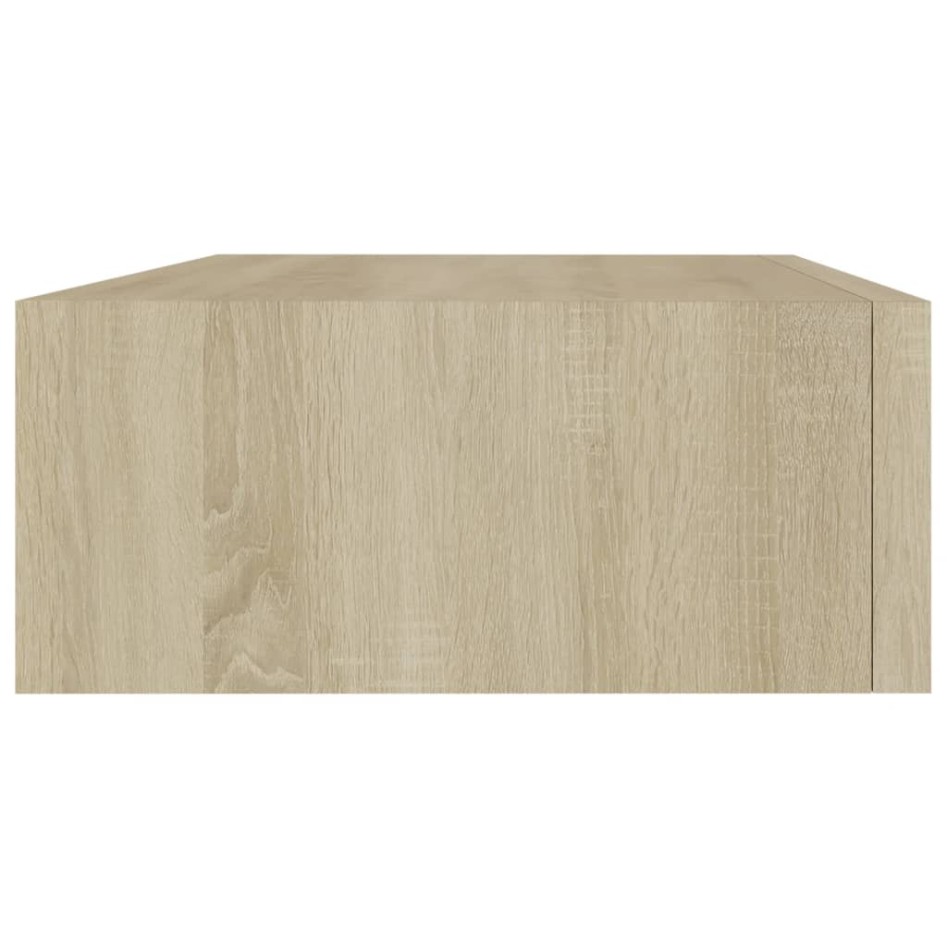 Estantes de pared con cajón 2 uds MDF roble 40x23,5x10