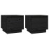 Mesitas de noche 2 uds madera maciza de pino negro 35x34x32