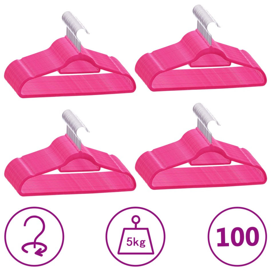 Juego de perchas ropa 100 uds antideslizantes terciopelo