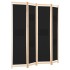 Biombo divisor de 4 paneles de tela negro 160x170x4