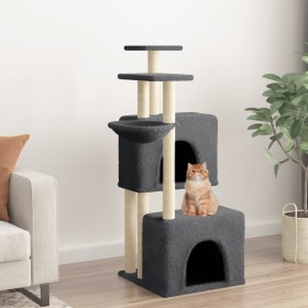 Rascador para gatos con postes de sisal gris oscuro 122