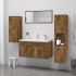 Armario de baño madera de ingeniería roble ahumado 30x30x130