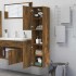 Armario de baño madera de ingeniería roble ahumado 30x30x130