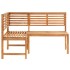 Banco de esquina de jardín 140 cm madera maciza de