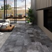 Lama para suelo autoadhesiva PVC estructura madera gris 5,11 m²