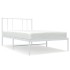 Estructura cama sin colchón con cabecero metal blanco 90x190