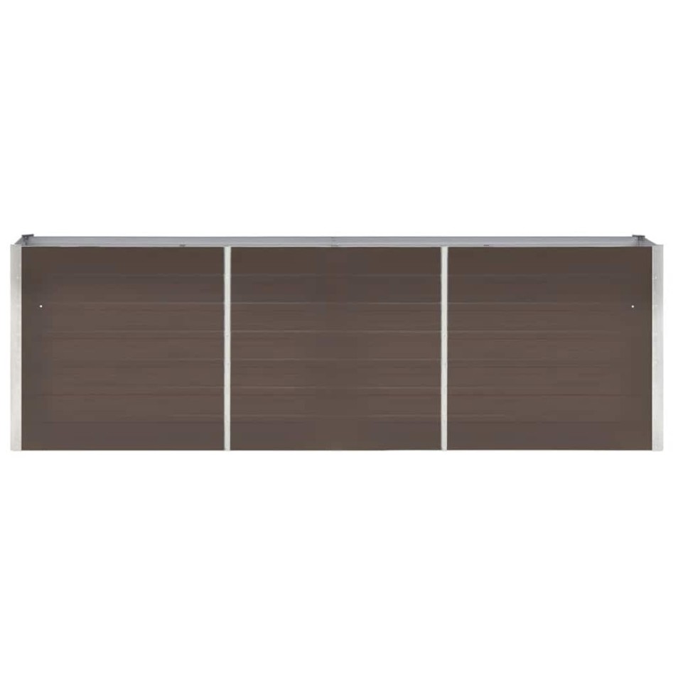 Arriate de jardín de acero galvanizado marrón 240x40x77