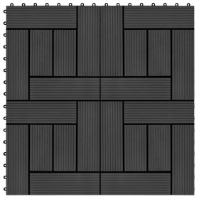 Baldosas de porche de WPC 30x30 cm 1 m² negro 11