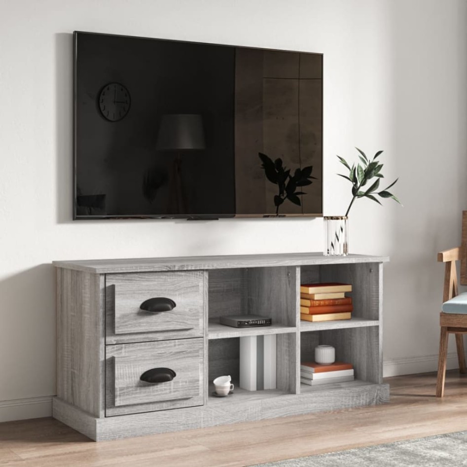 Mueble de TV madera contrachapada gris Sonoma 102x35,5x47,5