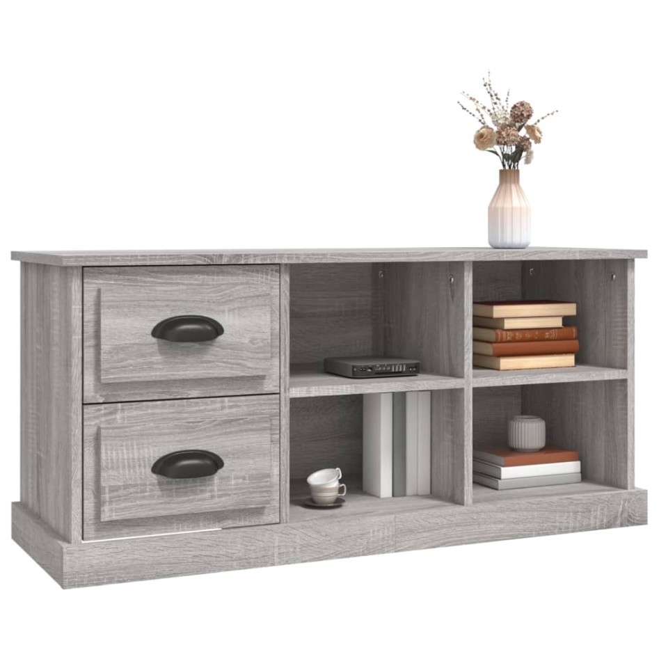 Mueble de TV madera contrachapada gris Sonoma 102x35,5x47,5