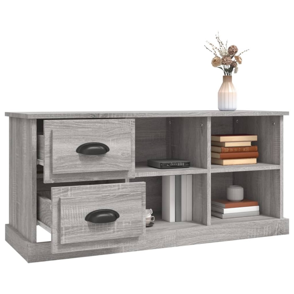 Mueble de TV madera contrachapada gris Sonoma 102x35,5x47,5