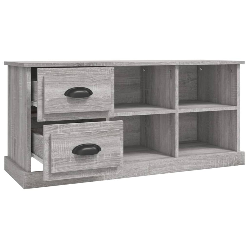 Mueble de TV madera contrachapada gris Sonoma 102x35,5x47,5