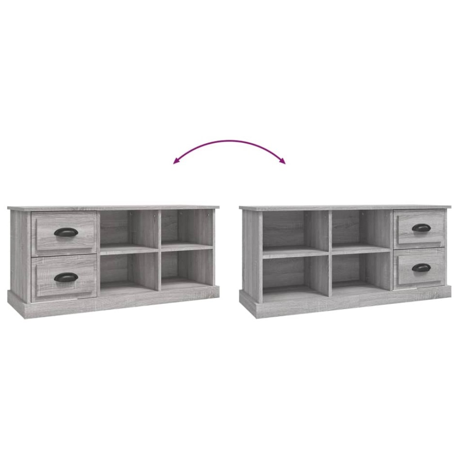 Mueble de TV madera contrachapada gris Sonoma 102x35,5x47,5