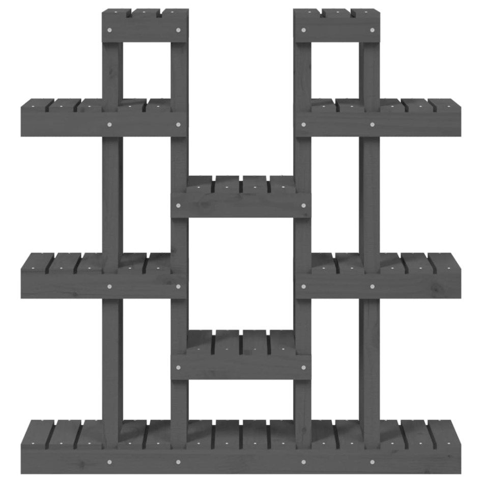 Soporte para plantas madera maciza pino gris 104,5x25x109,5